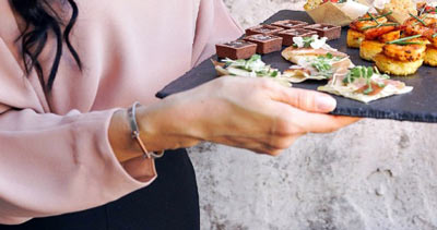 serving food